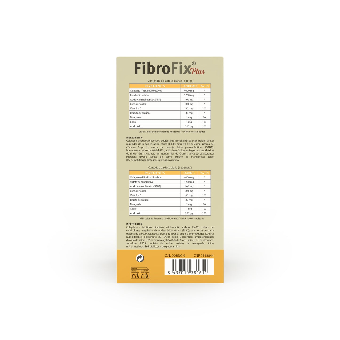 Ingredientes Fibrofix Plus dolor crónico
