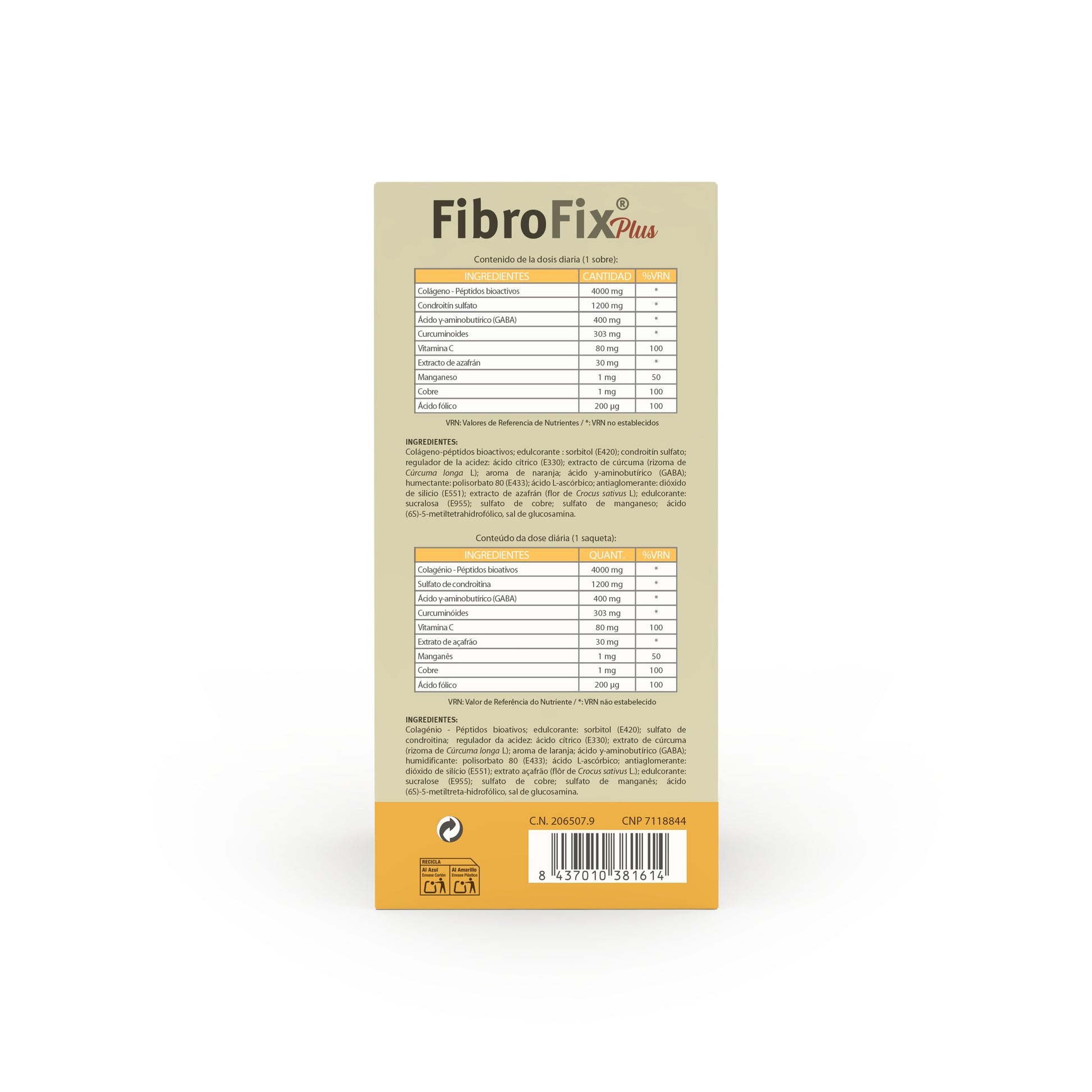 Ingredientes Fibrofix Plus dolor crónico